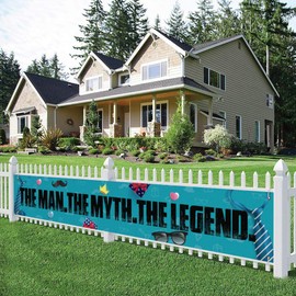 The Man The Myth The Legend Large Banner, Father Birthday Garland, Father’s Day Lawn Sign Porch Sign, Father’s Day Party Decorations, Indoor Outdoor Backdrop 8.9 x 1.6 Feet