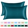 Lirex 2 Pack Satin Pillow Cases, Soft Solid Color Microfiber
