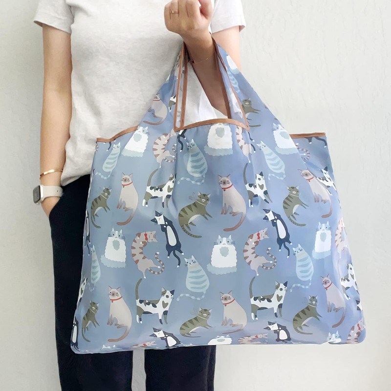 allydrew - Bolsa plegable grande de nailon reutilizable para comestibles,