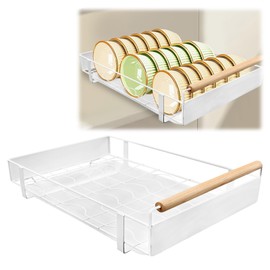Longzhuo Pull Out Cabinet Organizer, Pots And Pans Organizer Under Cabinet, Heavy Duty Dish Rack with Drip Tray Sliding Drawer Storage Basket with Adhesive Nano Film for Kitchen Home Office