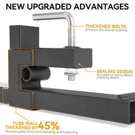 YINTATECH 60" Clamp on Pallet Forks 4000lbs Tractor Bucket Forks with Adjustable Stabilizer Bar for Loader Bucket Skid steer Tractor