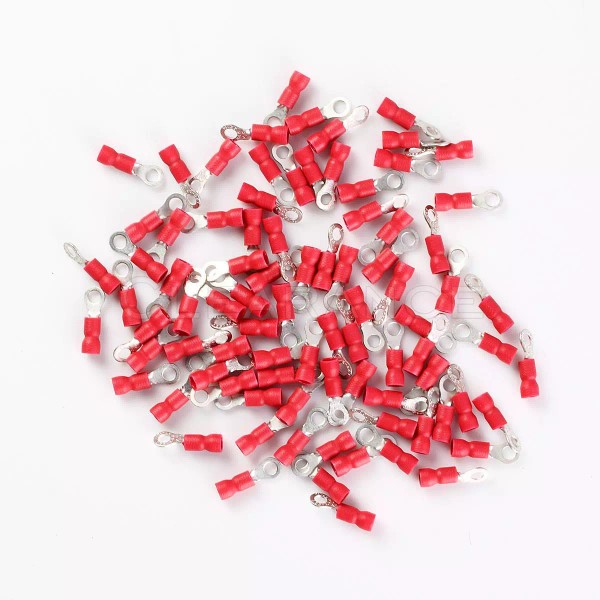 Unbranded/Generic Wire Ring Terminals Vinyl Red22-16 Gauge #6 Car Audio