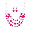 Aenu Multi-Strand Shell Beaded Statement Necklace and Earrings for Women