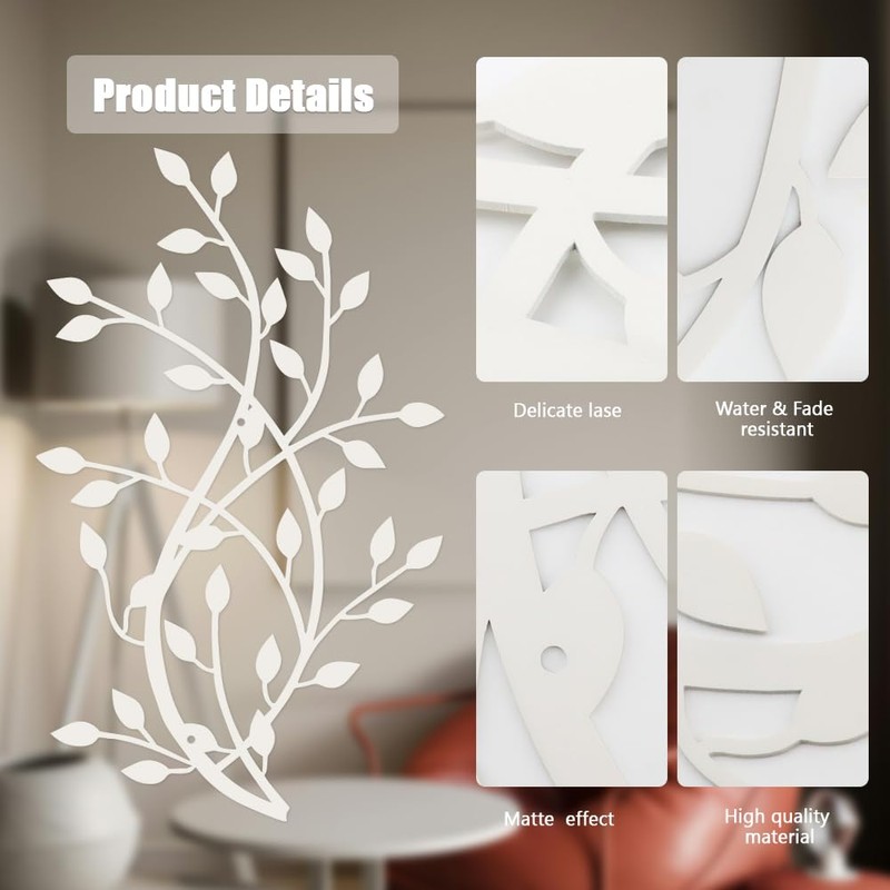 Meltset Metal Tree Leaf Wall Decor, Vine Olive Leaf Branch