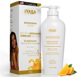 IYASA Advanced Brightening Lotion with Vitamin C, SPF, Water based Skin Brightening Body Lotion, Even Tone, Dark Spot Remover, Lightening Body Lotion for Women, Collagen & Niacinamide – 8 oz,