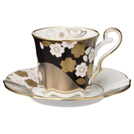 Noritake T52506/4939-1 Noritake Coffee Cup & Saucer, 200cc Ayaminamo, Yozakura, Gold & Silver Color, Bone China
