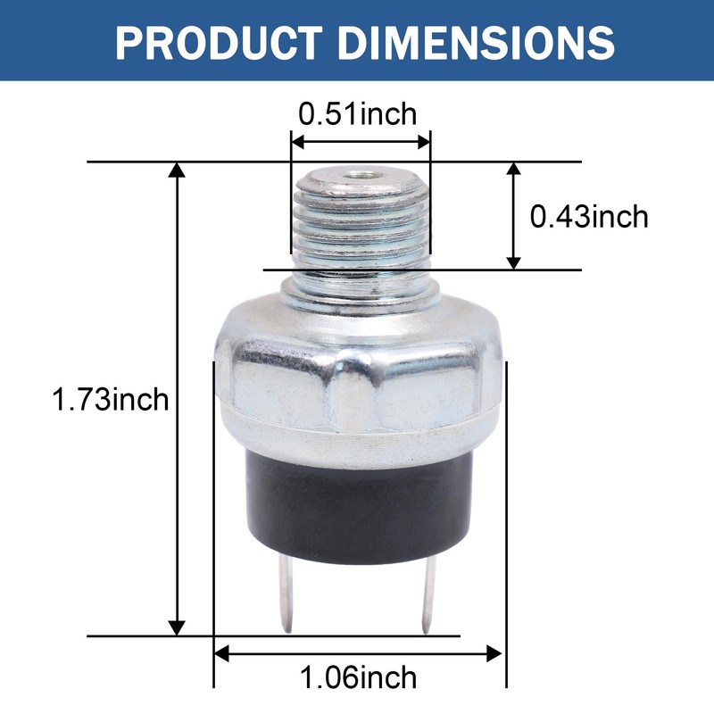 Air Pressure Switch 165-200 PSI Tank Mount Thread 1/4" NPT