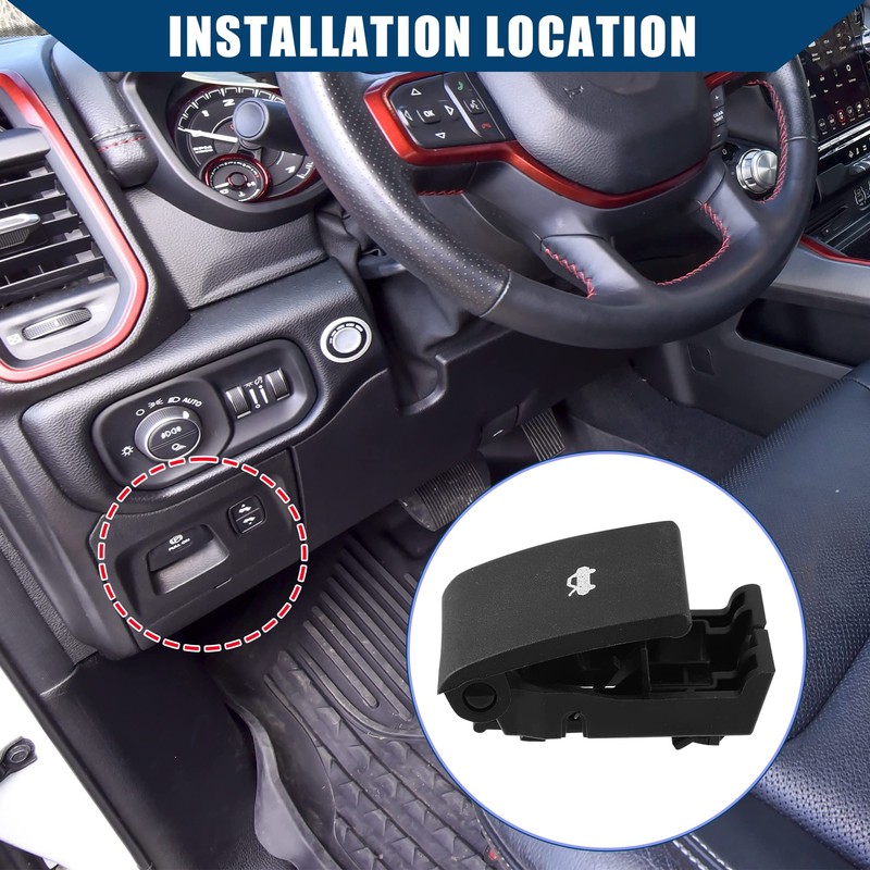 Hihaha 68085761AA / Front/Hood Release Handle for Ram 1500 2011-2018