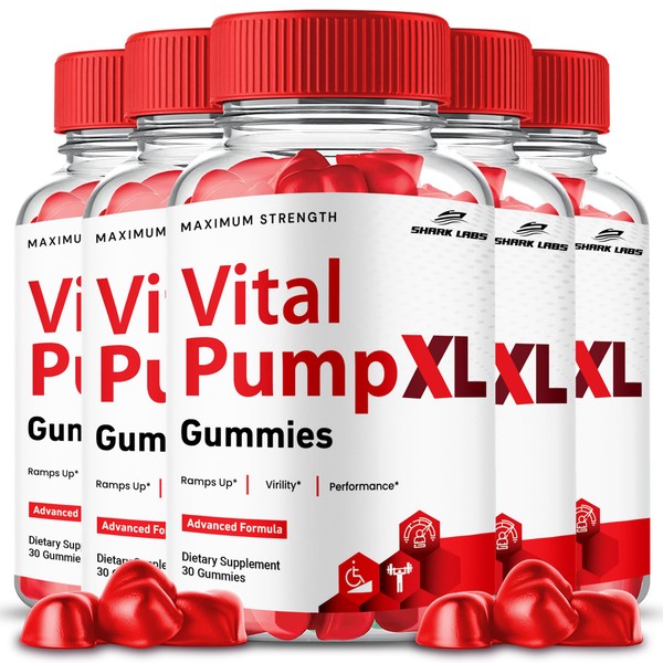 (5 Pack) Vital Pump XL Gummies, Maximum Strength Supplement, Vital