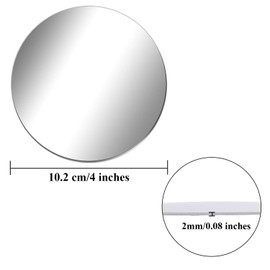 Aneco 6 Pack Acrylic Round Mirrors Non Glass Round Mirror Plate Self Adhesive Round Mirror Wall Sticker Decals for Home Living Room Bedroom Decor, 4 Inches (Thickness 2 mm)
