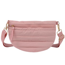 Quilted Puffer Belt Bag - Puffy Sling Fanny Pack Crossbody Chest Belt Bum Waist Purse Shoulder Bag for Women Gift