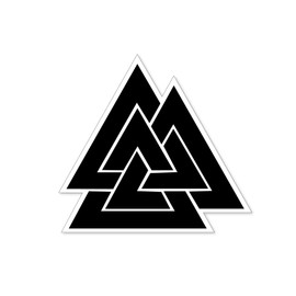 Valknut- Odin's Knot, Norse, Reglious Symbol Vinyl car, Van Decal Sticker 160mm by 150mm