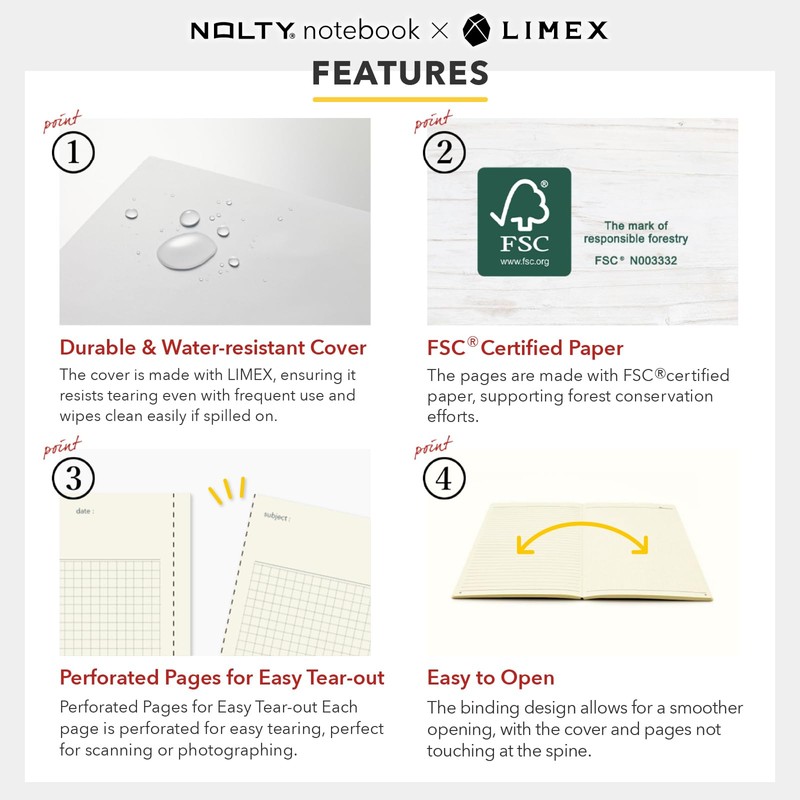 NOLTY NOTE × LIMEX, A5 Log Type Notebook, 3.5mm Grid,