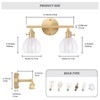 Shenmoyl Bathroom Light Fixtures, 2-Light Brass Vanity Wall Light Over