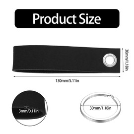 Pack of 26 Felt Key Fob Blank with Rings, DIY Blank Key Fob Felt Pendant for Making Yourself, Felt Key Ring Blank Writeable for DIY Crafts Car Craft Bags, Black