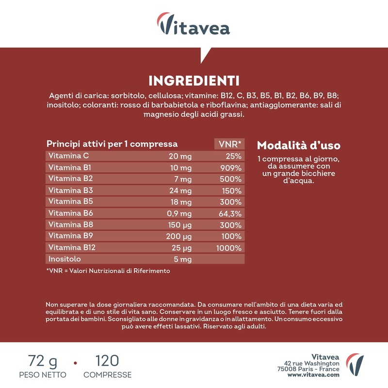 Complesso Vitaminico B ad Alto Dosaggio con Vitamina C –