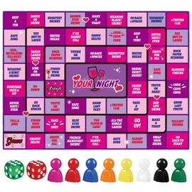Drinking Board cGames for Adults,Drinking Board Game,Rubber Mat Drinking Board Game,Drinking Games,Birthday Party, Family Play or Any Occasion, Age 21+, 2-8 Players (Pink)
