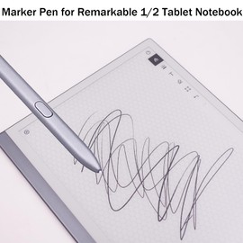 Silvery Pen for Remarkable 1/2 Tablet Notebook, Stylus Pen Replacement + 5 Tips/Nibs,No Charging Needed,No Setup Stylus Pen for Remarkable 2 S Pen