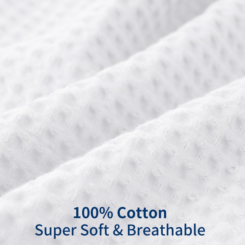 Waffle Weave Pillowcases Standard Size 2 Pack, 100% Egyptian Cotton