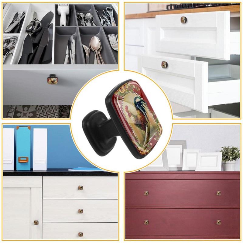 Anna Cowper 4 Pack 1.2 Inch Kitchen Cabinet Knobs Sunflower