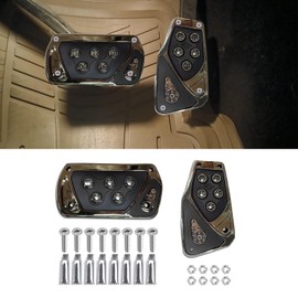 QZTYTY Car Pedal Covers, Foot Pedal Pads Set, Car Transmission Brake Pedal Cover, Car Accessories Anti-Slip Vehicle Foot Treadle and Automatic Pedal Pad Universal for Most Cars Trucks SUVs (Black)