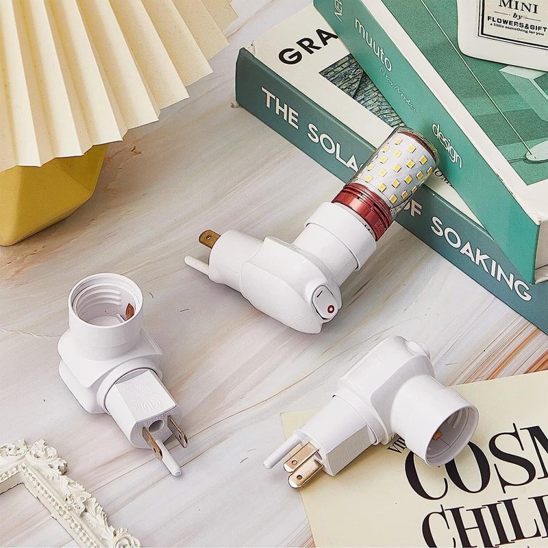 MOSU Enchufe de luz enchufable,Adaptador de extensión de Enchufe E26/E27