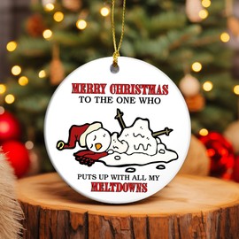 Friend Christmas Ornament | Funny Friend Snowman Christmas Ornament, Friendship Keepsake, Ornament Gift Exchange, Secret Santa, Gift for Supportive Friends (Meltdown Snowman)
