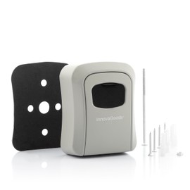 InnovaGoods - Versatile Aluminium and Zinc Outdoor Key Safe Waterproof Shockproof with 4 Digit Combination Lock Grey Standard