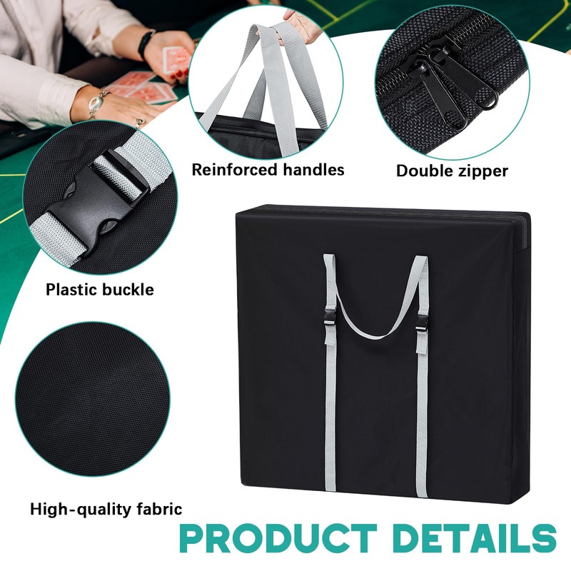 Vincreem Folding Poker Table Bag 1680D Oxford Fabric Waterproof Portable