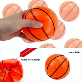 Hymaz 12 Pack 4 Inch Mini Basketball Ball, Small Basketballs Set with Pump for Toddlers Kids Basketball Gifts, Inflatable Ball for Basketballs Hoop Beach Pool Sports Arcade Games Party Favor