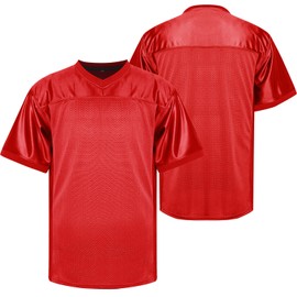 Men Hip Hop Shirts Short Sleeve Sports Uniforms Sports Blank Football Jersey S-XXXL (3X-Large, Red)