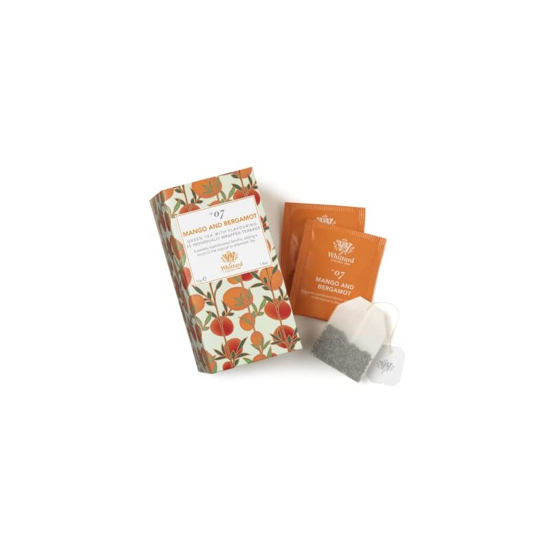 Whittard Mango & Bergamot Flavored Green Tea - 4 x