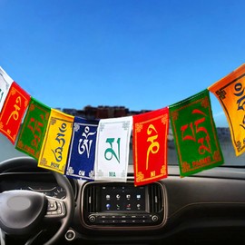 Mini Colorful Wind Horse Flag 5 Colors Traditional Buddhist Ceremony Flag for Outdoor Tree Mountain Top Decoration Flags prayer flags outdoor