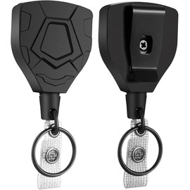 NEO+ Heavy Duty Retractable Keychain, Retractable Lanyard, Retractable Keyring with 27.5” Steel Cord, ID Badge Holder with Key Chain for Office School Outdoor