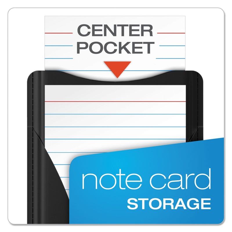 Oxford at-Hand Note Card Case, 3" x 5" Size, Black,