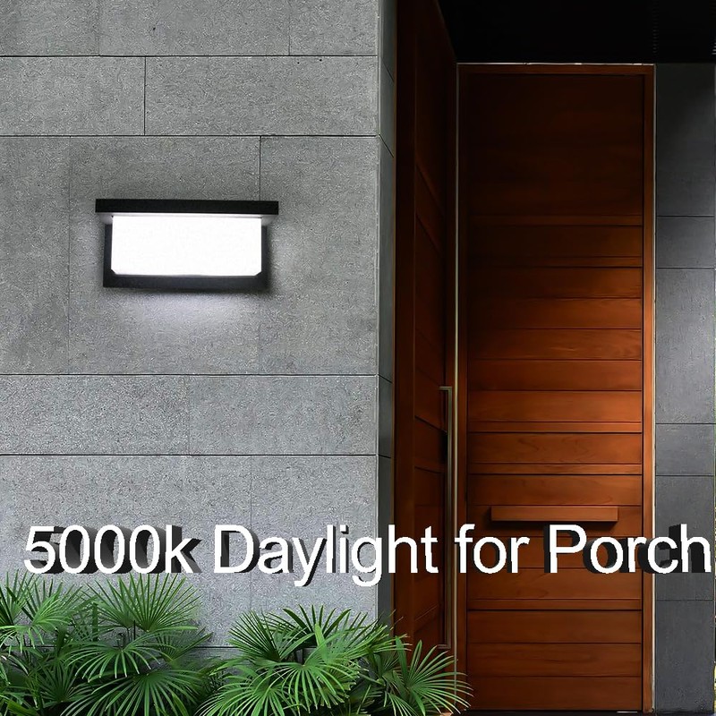 Sytmhoe 5000K Daylight White Outdoor Wall Sconce Lights, LED Exterior