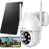 SeeVision White Solar-Powered Waterproof Wireless Security Camera with PIR Motion