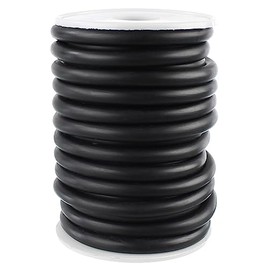 CleverDelights Solid Rubber Cord - 1/4" Diameter - 100 Feet - Buna 70 Durometer - Black - .25" Round Cord