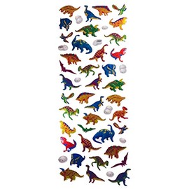 Greenbrier Laser Sticker Strips ~ Dinosaurs of All Shapes and Sizes and Eggs (49 Stickers, 1 Sheet)
