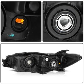 LSAILON Fit For Toyota Camry 2015-2017 Headlight Assembly Clear Lens Chrome Housing Amber Reflector Driver and Passenger Side