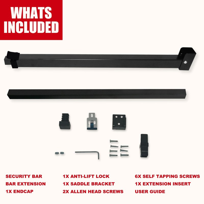 SECURITYMAN Sliding Door Security Bar-Child Proof Sliding Door Lock Bar