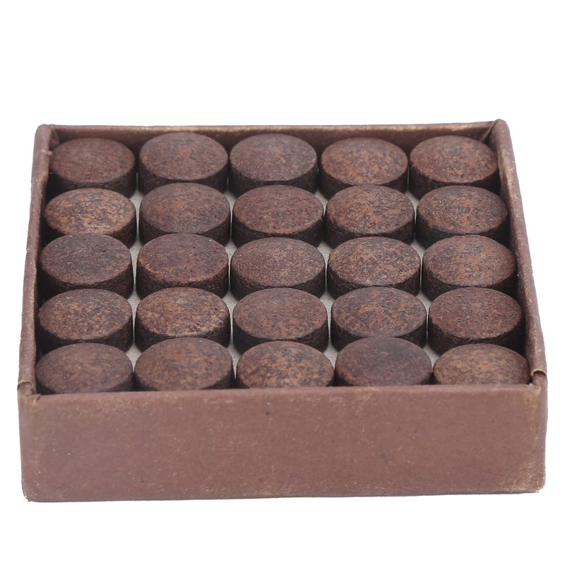Kuuleyn Leather Snooker Cue Tips, 11 mm Chestnut Brown Soft