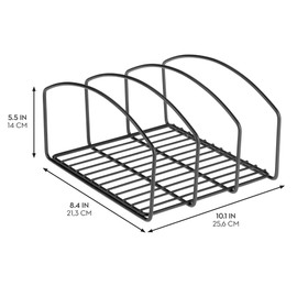 iDesign 3-Section Cookware Organizer for Cabinet - Cookware Organizer or Bakeware Organizer - Matte Black