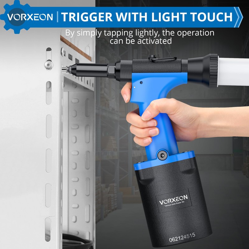 VORXEON Self Suction Pneumatic Rivet Gun Kit 3/32" - 1/4"