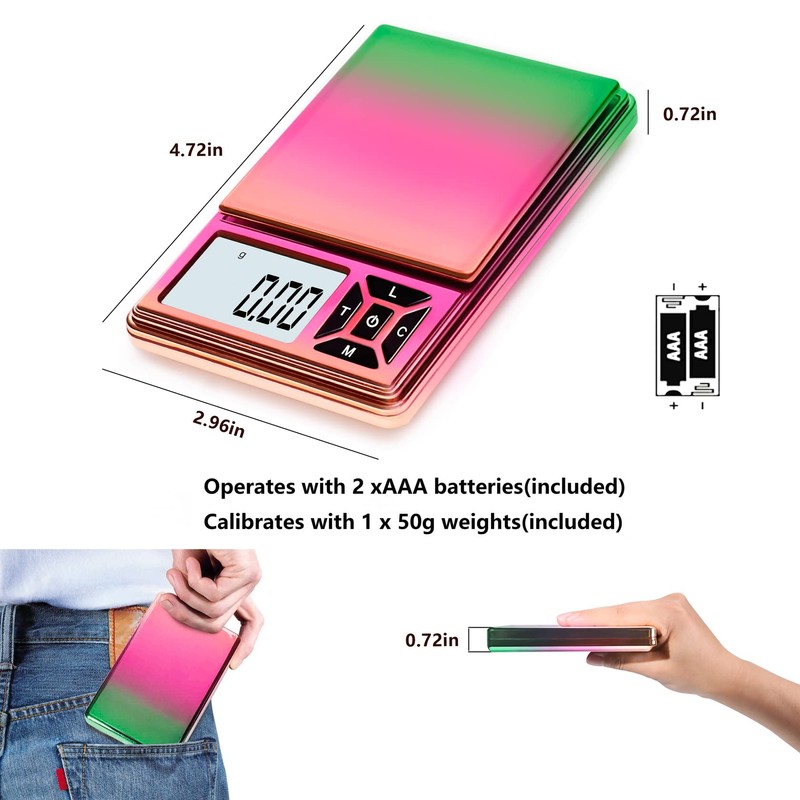 GRAM PRES Digital Pocket Scale 300g/0.01g Accuracy，Small Jewellery Coin Powder