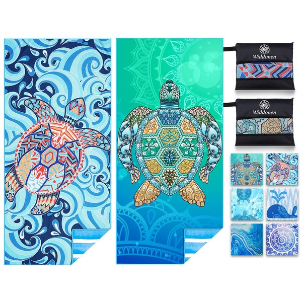 2 Pack Microfiber Lightweight Beach Towel Sand Free Quick Dry