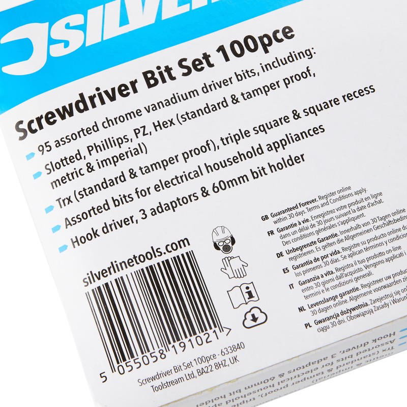 Silverline 633840 Screwdriver Bit Set 100pce 100pce