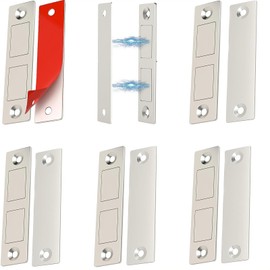 REGODI 6-Pack Magnetic Door Catches 30LB - Ultra Thin Dual Magnet Cabinet Latches for Cabinet/Closet/Cupboard, Black Furniture Door Closure
