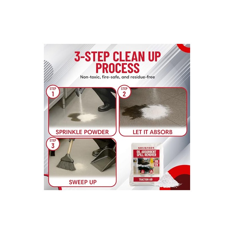 SHURFOOT 3lb Non-Slip Oil Absorbent - Provides Ice Traction &