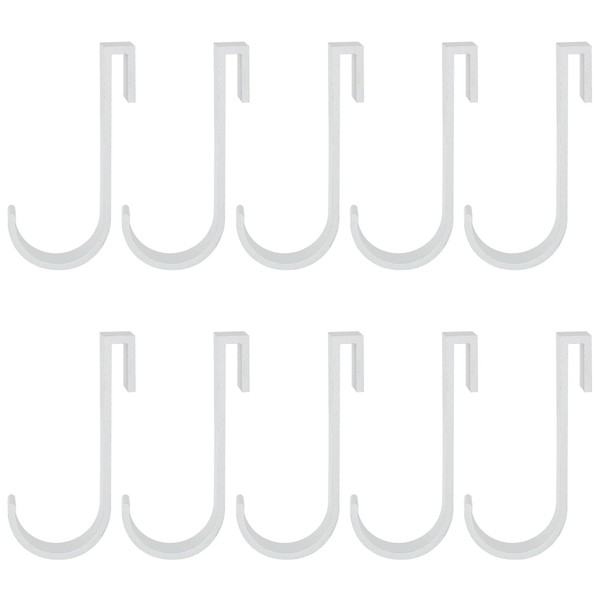ITROLLE 10PCS Silver J Shaped Hook Clip-on Hook Wire Rack
